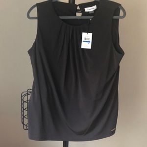 Brown Calvin Kelvin Sleeveless Blouse NWB